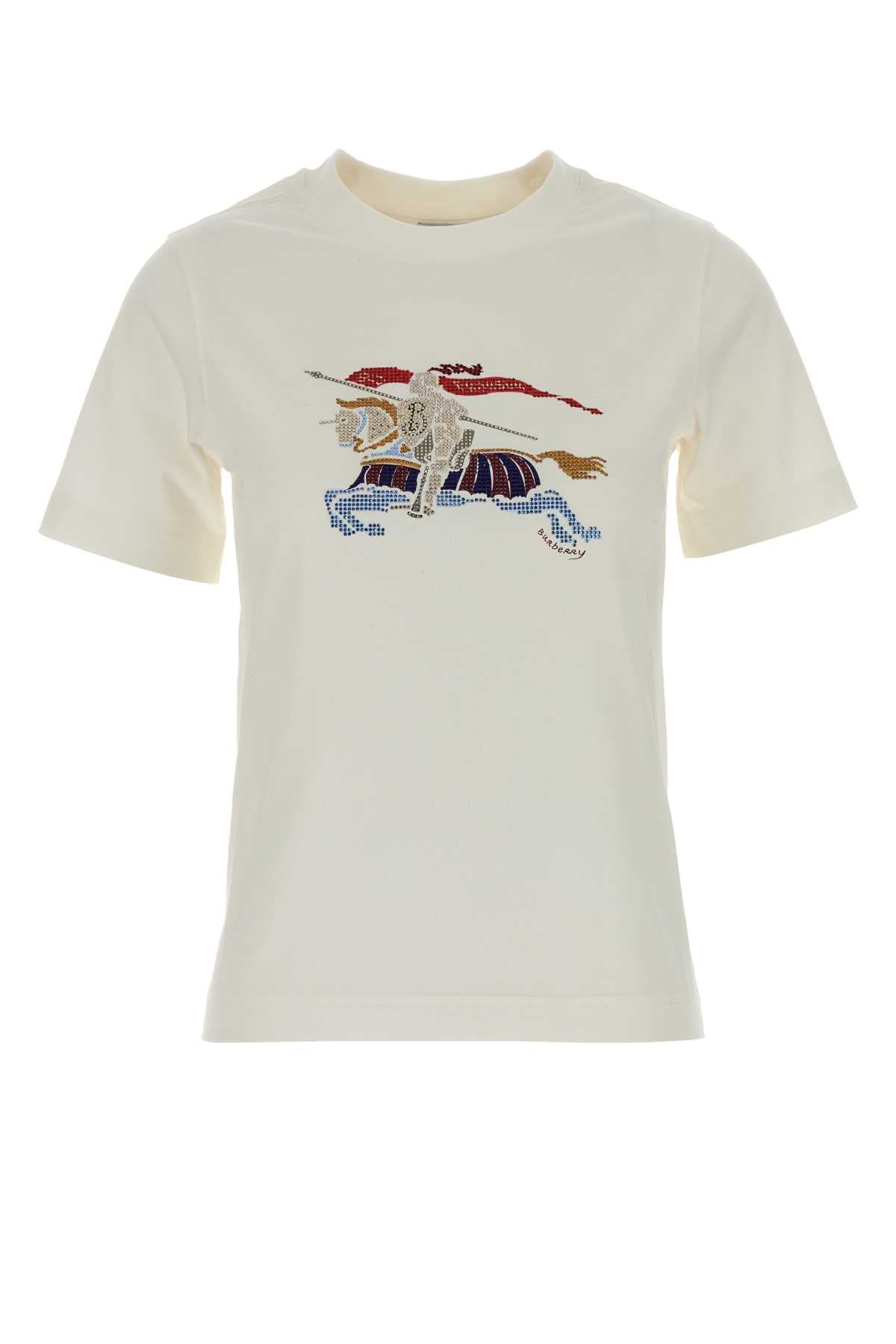 Burberry Embroidered Horse Graphic T-Shirt — White