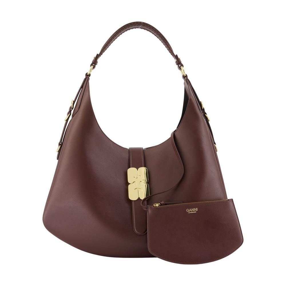 Ganni Kat Shoulder Bag — Brown