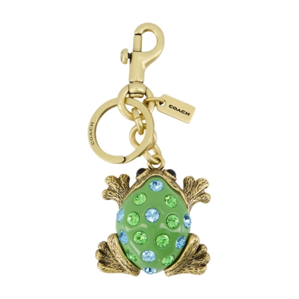 Coach Frog-Shaped Resin & Metal Key Case — Green
