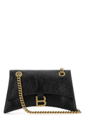 Balenciaga Croc-Embossed Calf Leather Shoulder Bag — Black