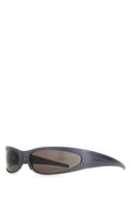 Balenciaga 751425T0026 Aluminum Wraparound Sunglasses — Gray