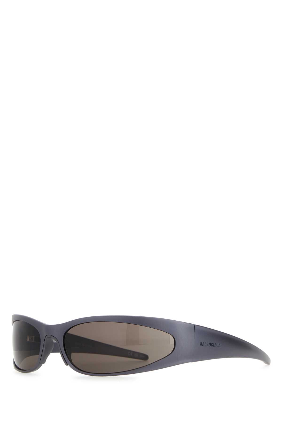 Balenciaga 751425T0026 Aluminum Wraparound Sunglasses — Gray
