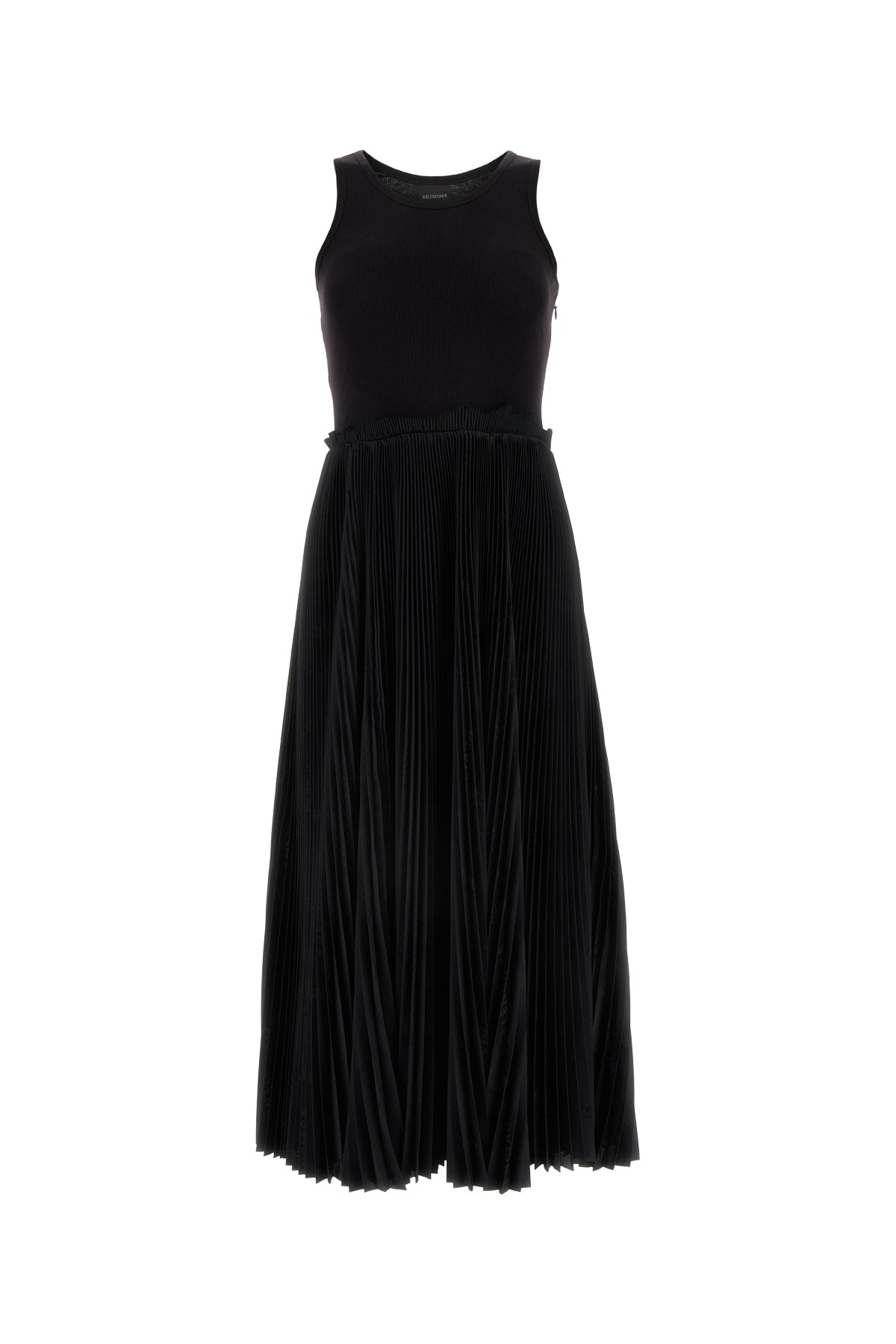 Balenciaga Pleated Midi Dress — Black