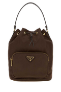 Prada Duet Bucket Bag — Brown