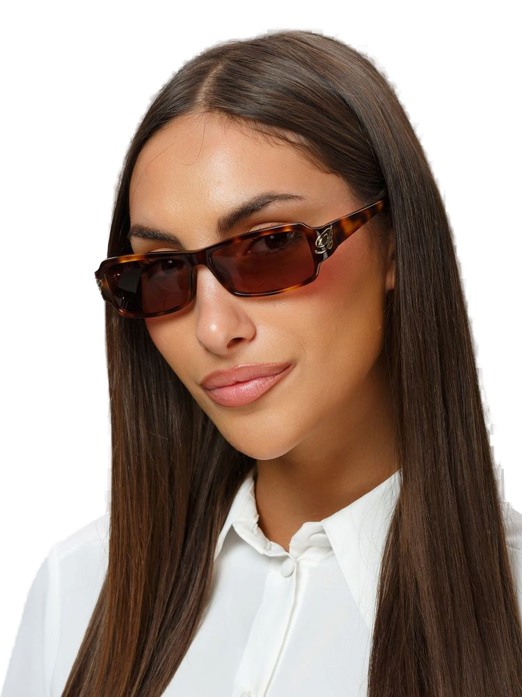 Blumarine SBM906 Tortoiseshell Acetate Sunglasses — Yellow