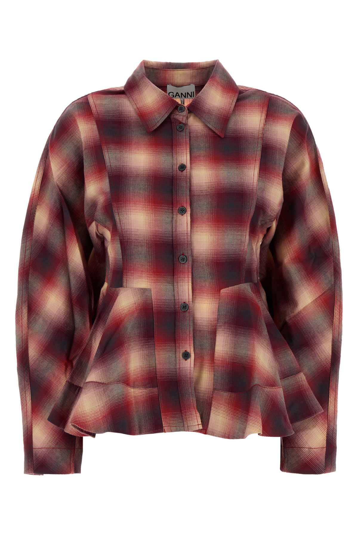Ganni Flannel Shirt — Red