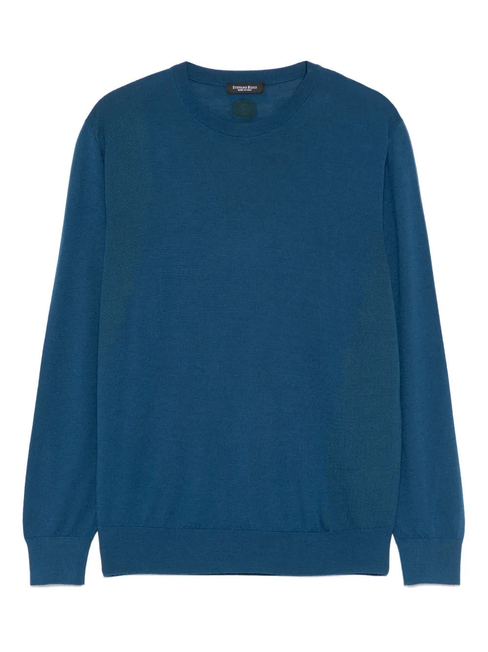Stefano Ricci Fine-Knit Wool-Silk Sweater — Blue