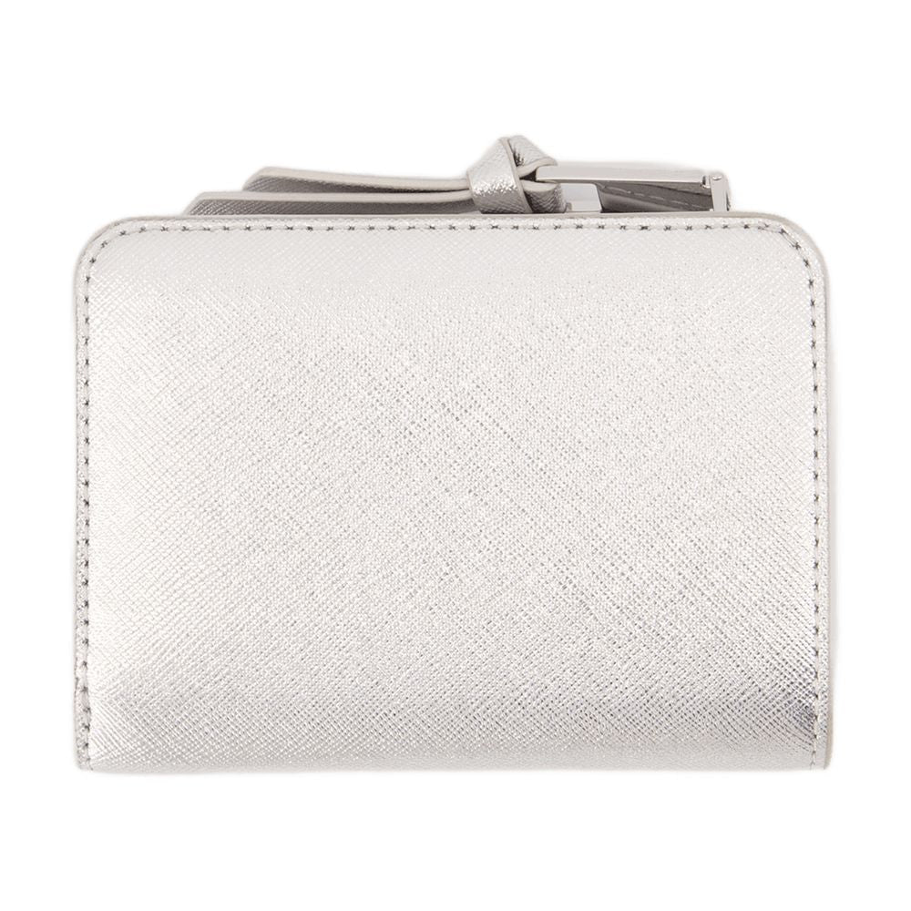 Marc Jacobs Compact Silver Calfskin Wallet — Silver