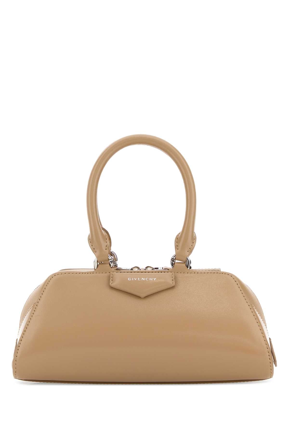 Givenchy Calf Leather Top Handle Bag — Beige