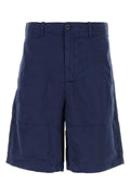 Ten C Stretch Cotton Bermuda Shorts — Navy