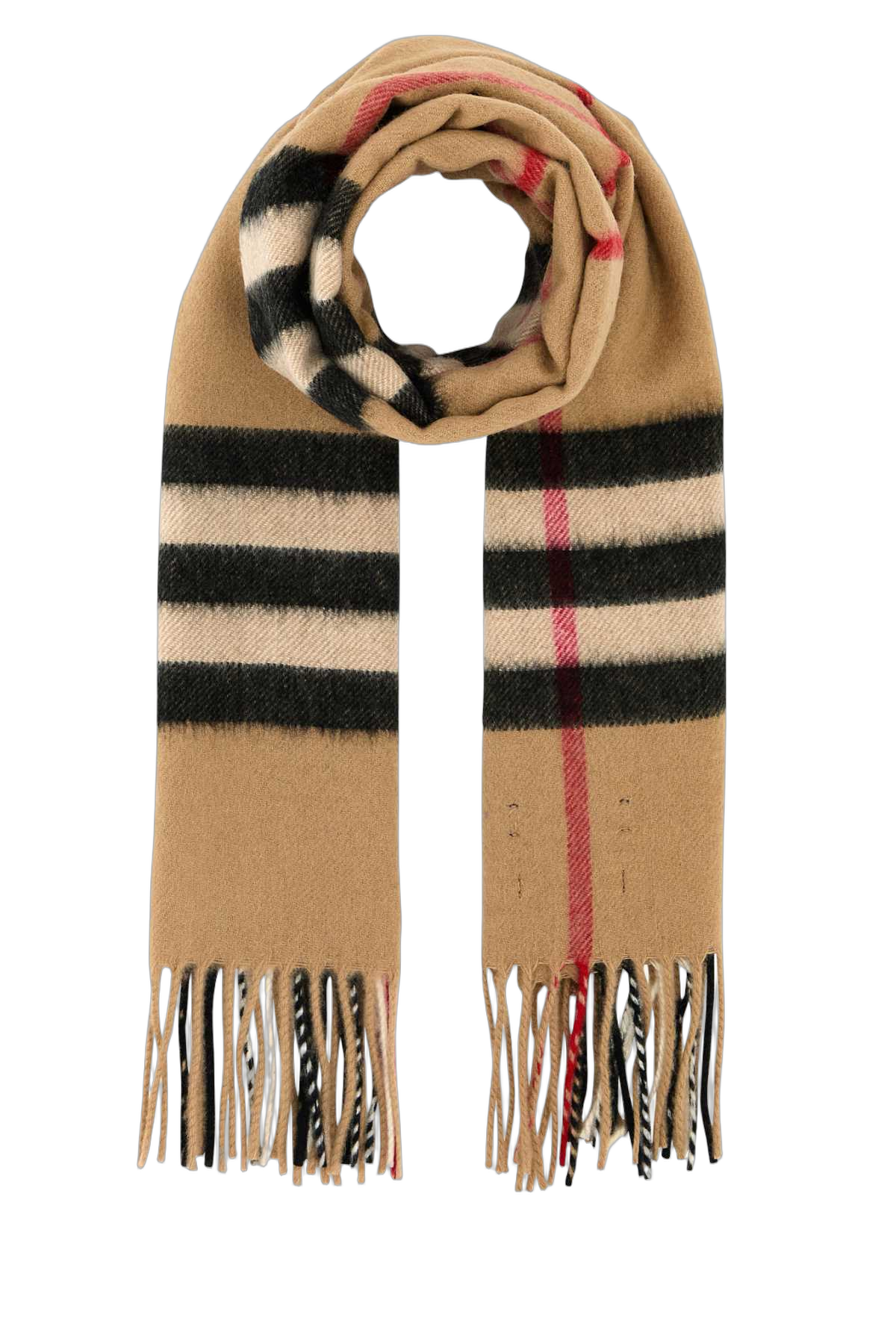 Burberry Cashmere Check Scarf — Beige