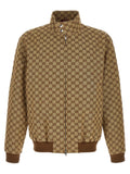 Gucci GG Monogram Bomber Jacket — Beige