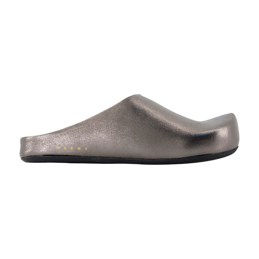Marni Fussbett Sabots Slipper — Silver