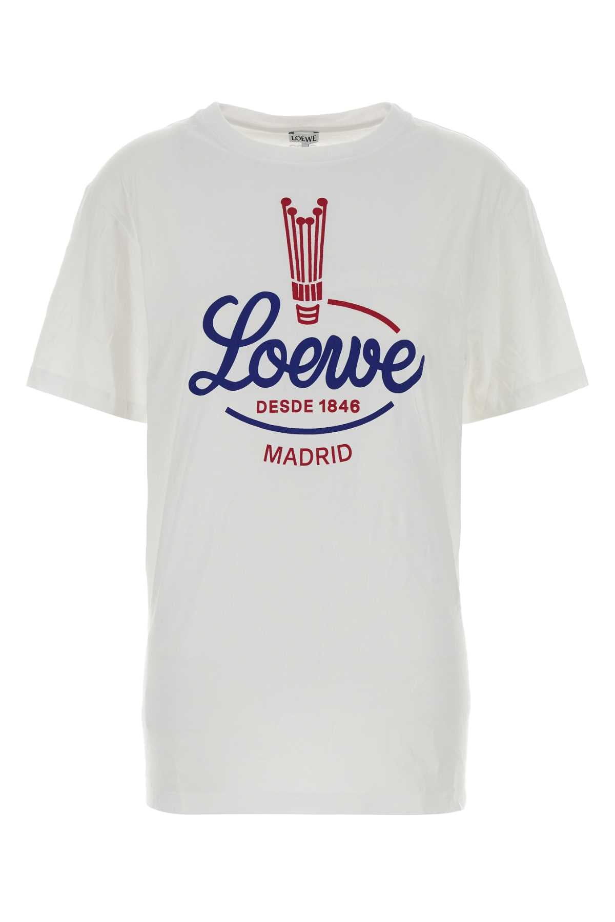 Loewe Logo-Printed Cotton Blend T-Shirt — White