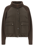 Brunello Cucinelli Cotton Hybrid Puffer Jacket — Brown