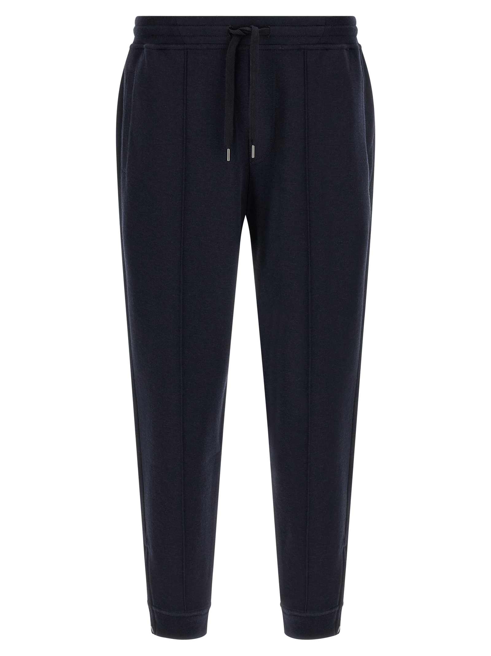 Brunello Cucinelli Tapered Cotton-Blend Joggers — Navy