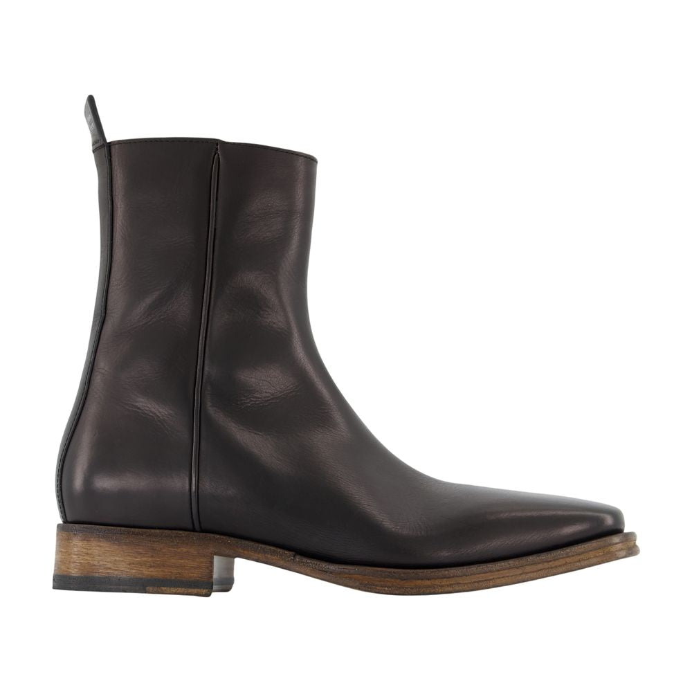 Acne Studios Calfskin Leather Ankle Boot — Black