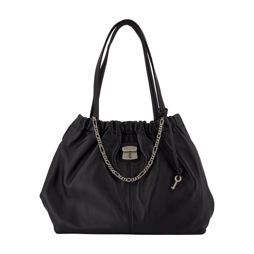 Marc Jacobs Gathered Lambskin Shoulder Bag — Black