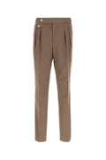Brunello Cucinelli Pleated Cotton Trousers — Taupe