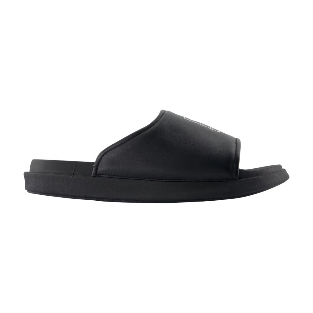 Y-3 Calfskin Leather Sandal — Black