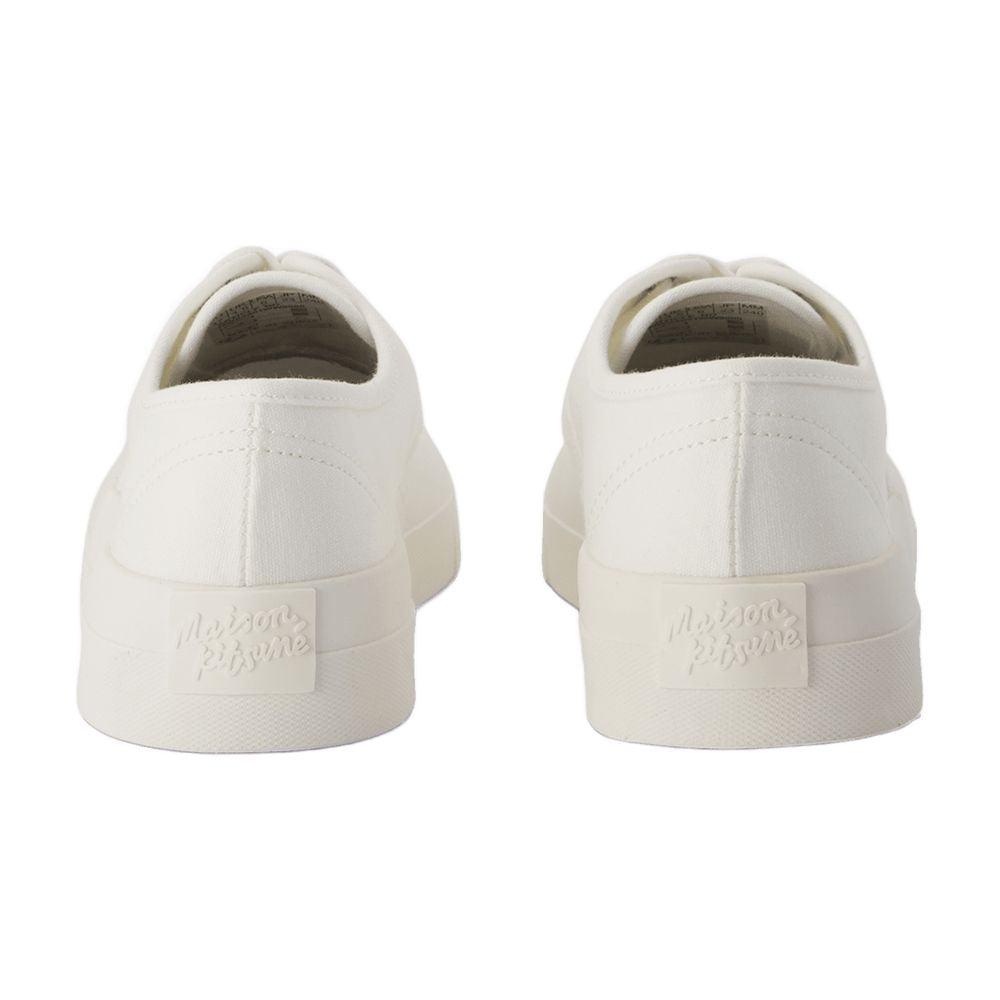 Maison Kitsune Cotton Lace-Up Sneaker — White