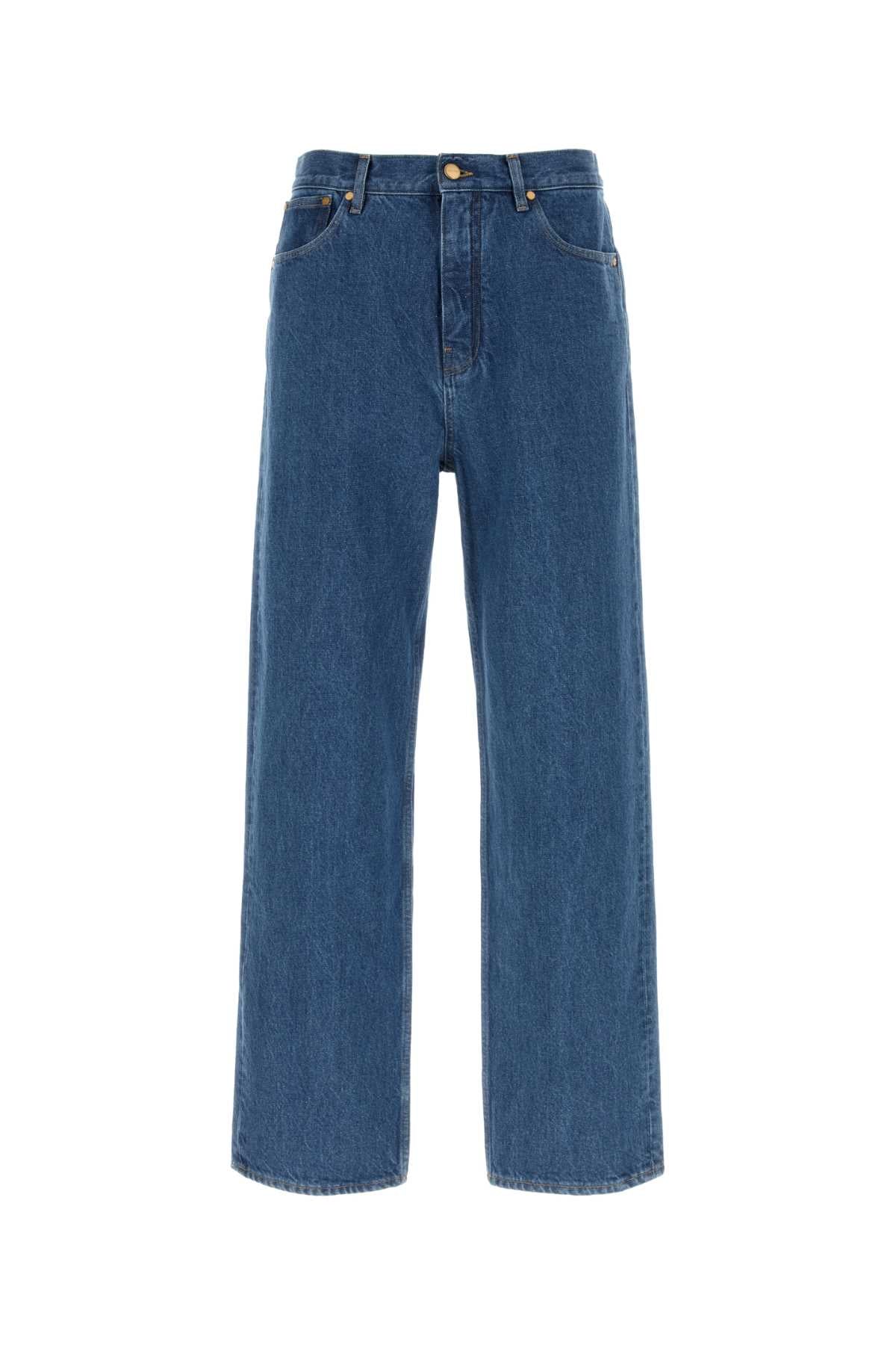 Jil Sander High-Rise Cotton Denim Jeans — Blue