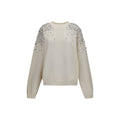 Golden Goose Crystal-Embellished Cotton Sweatshirt — Beige