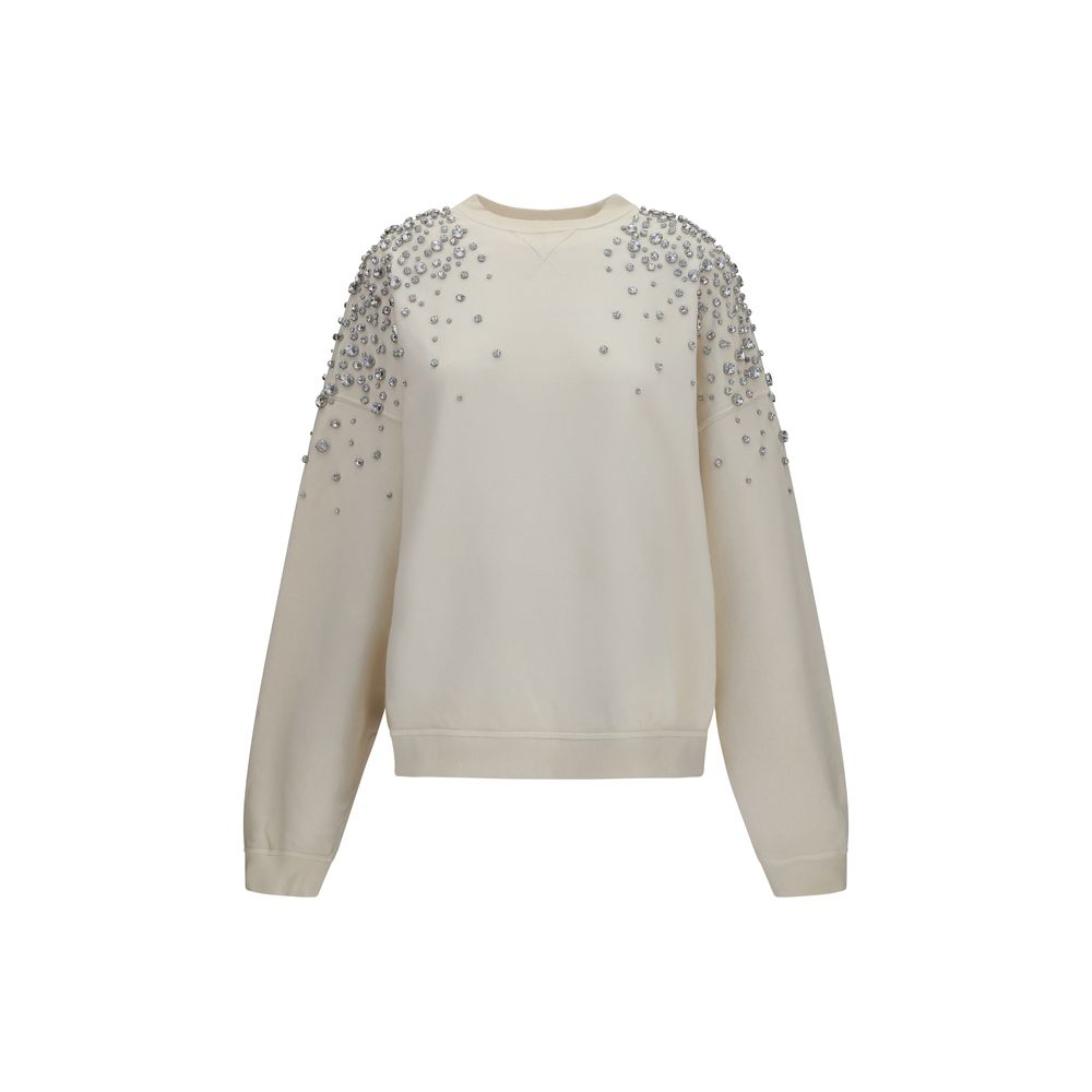 Golden Goose Crystal-Embellished Cotton Sweatshirt — Beige