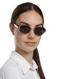 Zadig & Voltaire SZV504V Gafas de sol ovaladas de acero inoxidable — Oro rosa