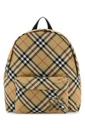 Burberry Burberry Check Canvas Backpack — Beige