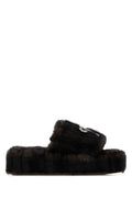 Balenciaga Furry Platform Slipper — Brown