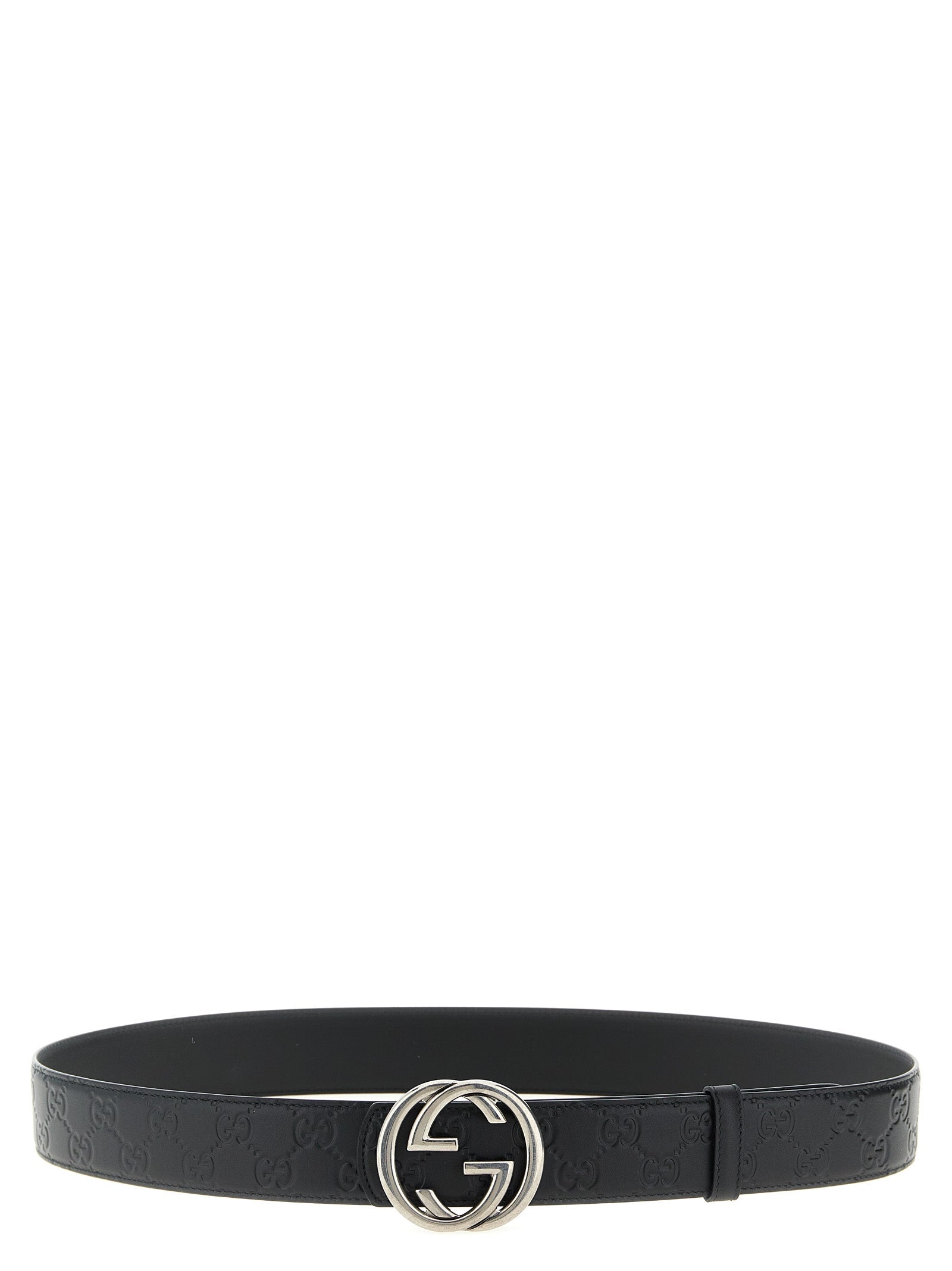 Gucci Embossed GG Leather Belt — Black