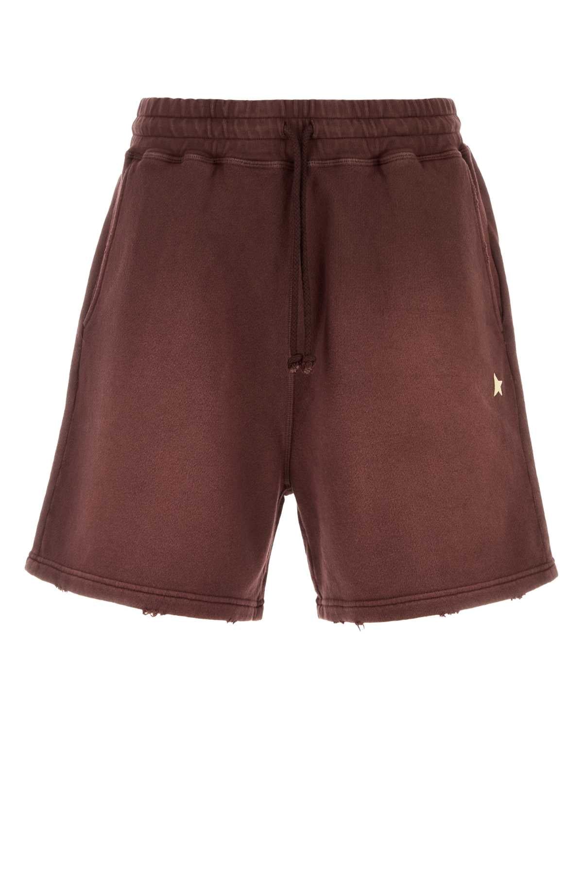 Golden Goose Deluxe Brand Cotton Bermuda Shorts — Burgundy