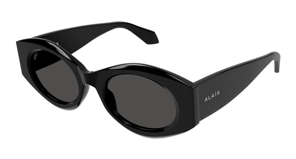 Azzedine Alaia AA0080S Black Acetate Oval Sunglasses — Black