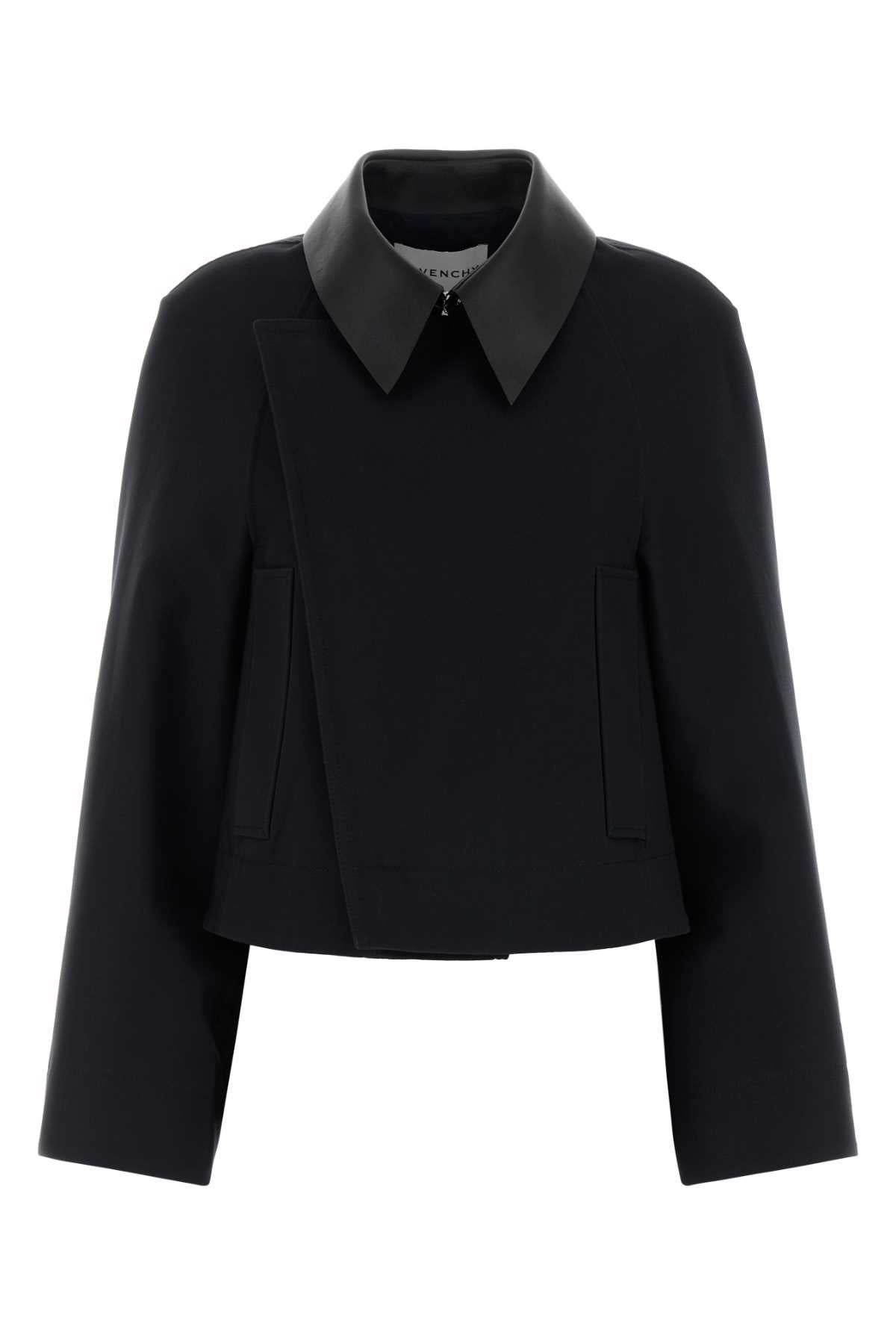 Givenchy Wool-Blend Cropped Jacket — Black