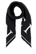 Alexander McQueen Logo-Patterned Silk Scarf — Black