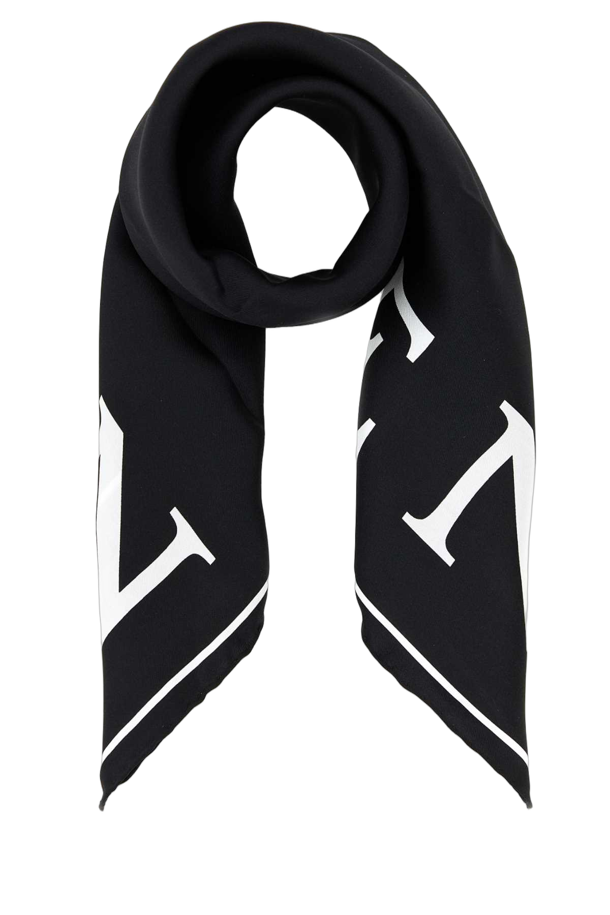Alexander McQueen Logo-Patterned Silk Scarf — Black