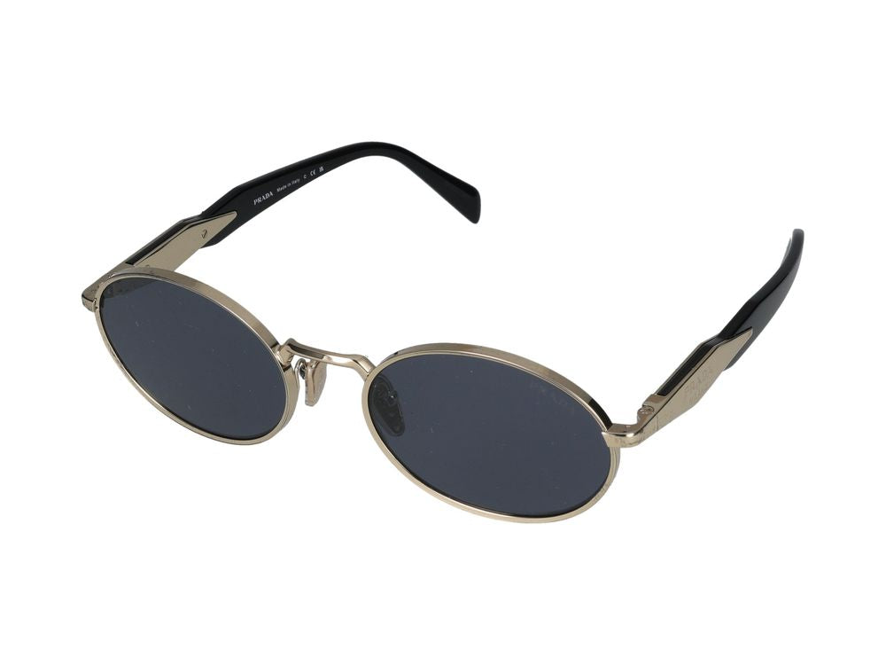 Prada 0PR Metal Oval Sunglasses — Silver