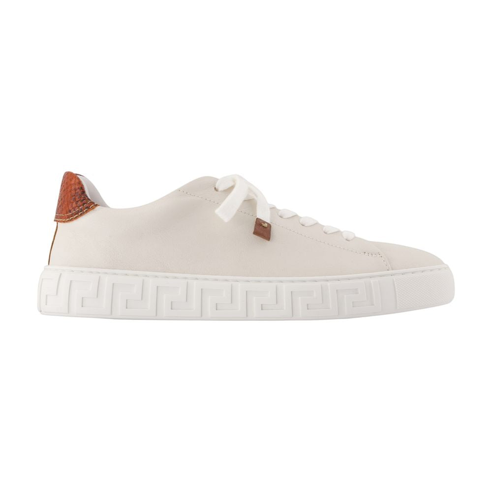 Versace Leather Lambskin Sneaker — White