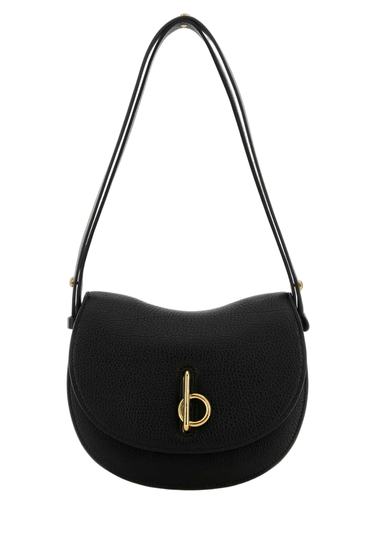 Burberry Grained Calf Leather Shoulder Bag — Black