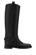 Burberry Leather Knee-High Boot — Black