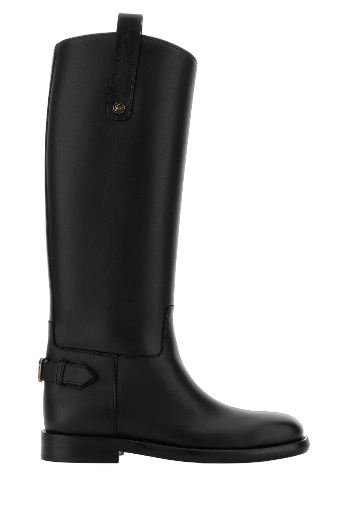 Burberry Leather Knee-High Boot — Black