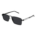 Saint Laurent SL700001 Metal Rectangle Sunglasses — Silver