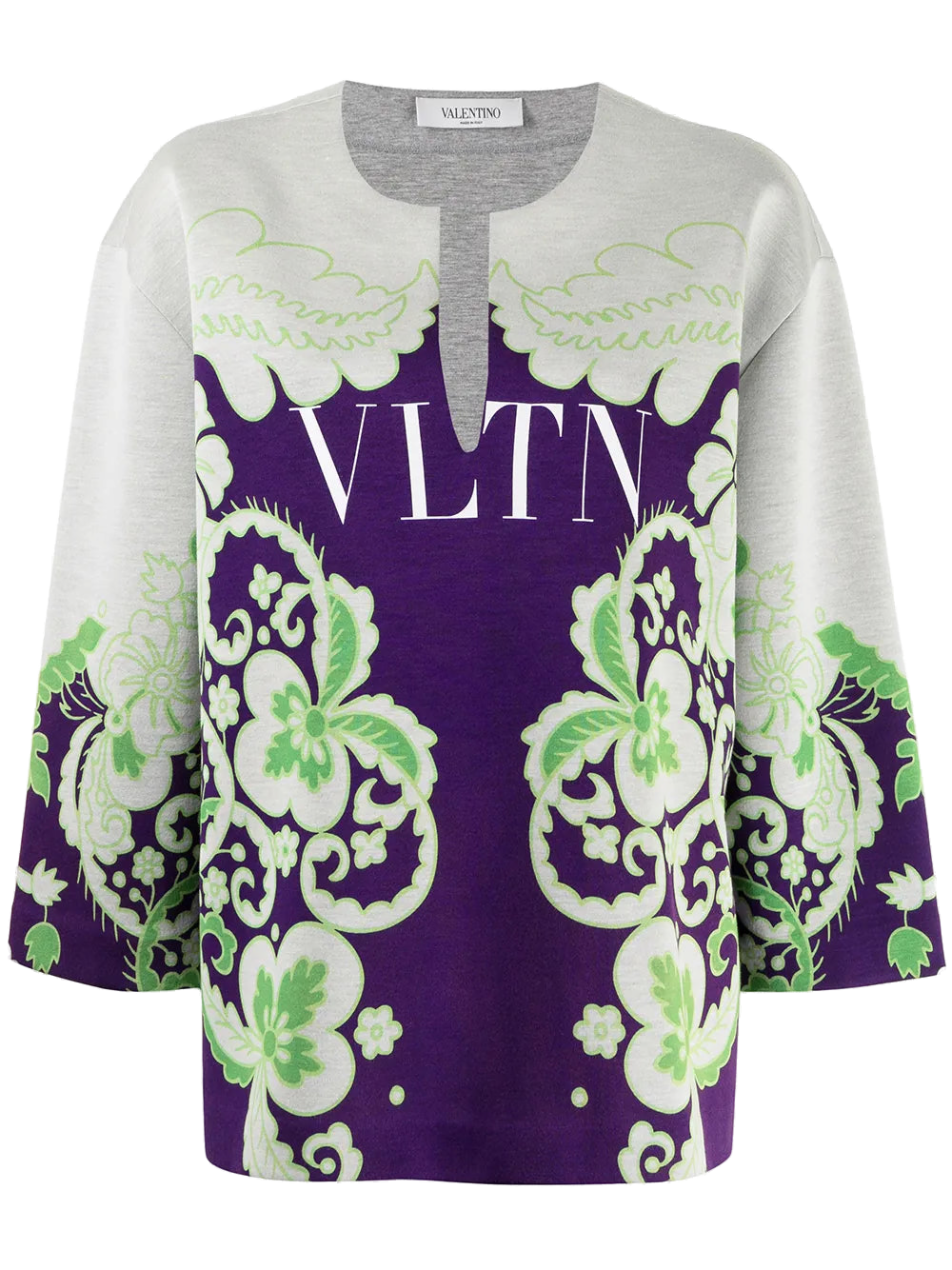 Valentino Floral-Print Sweatshirt — Purple
