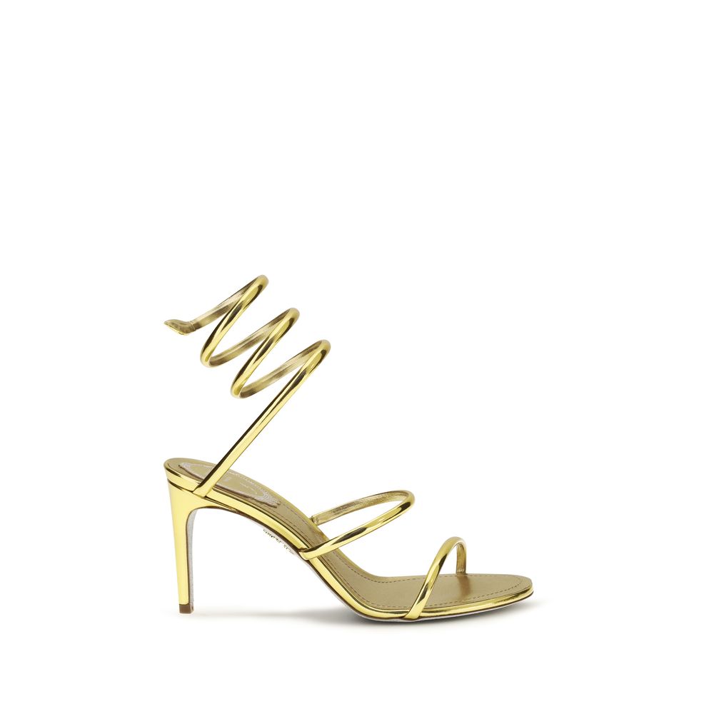 Rene Caovilla Cleo Heel Sandal — Gold