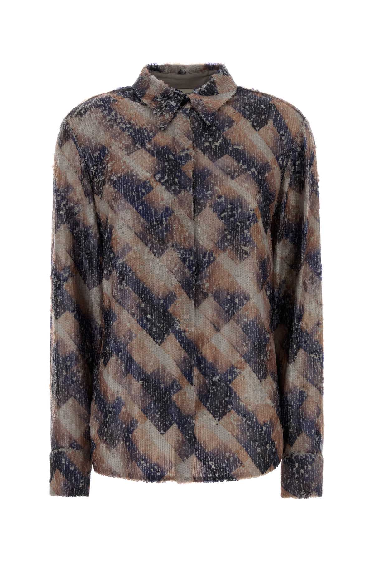 Dries Van Noten Argyle Viscose Shirt — Purple
