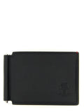 Brunello Cucinelli Goatskin Money Clip Wallet — Black