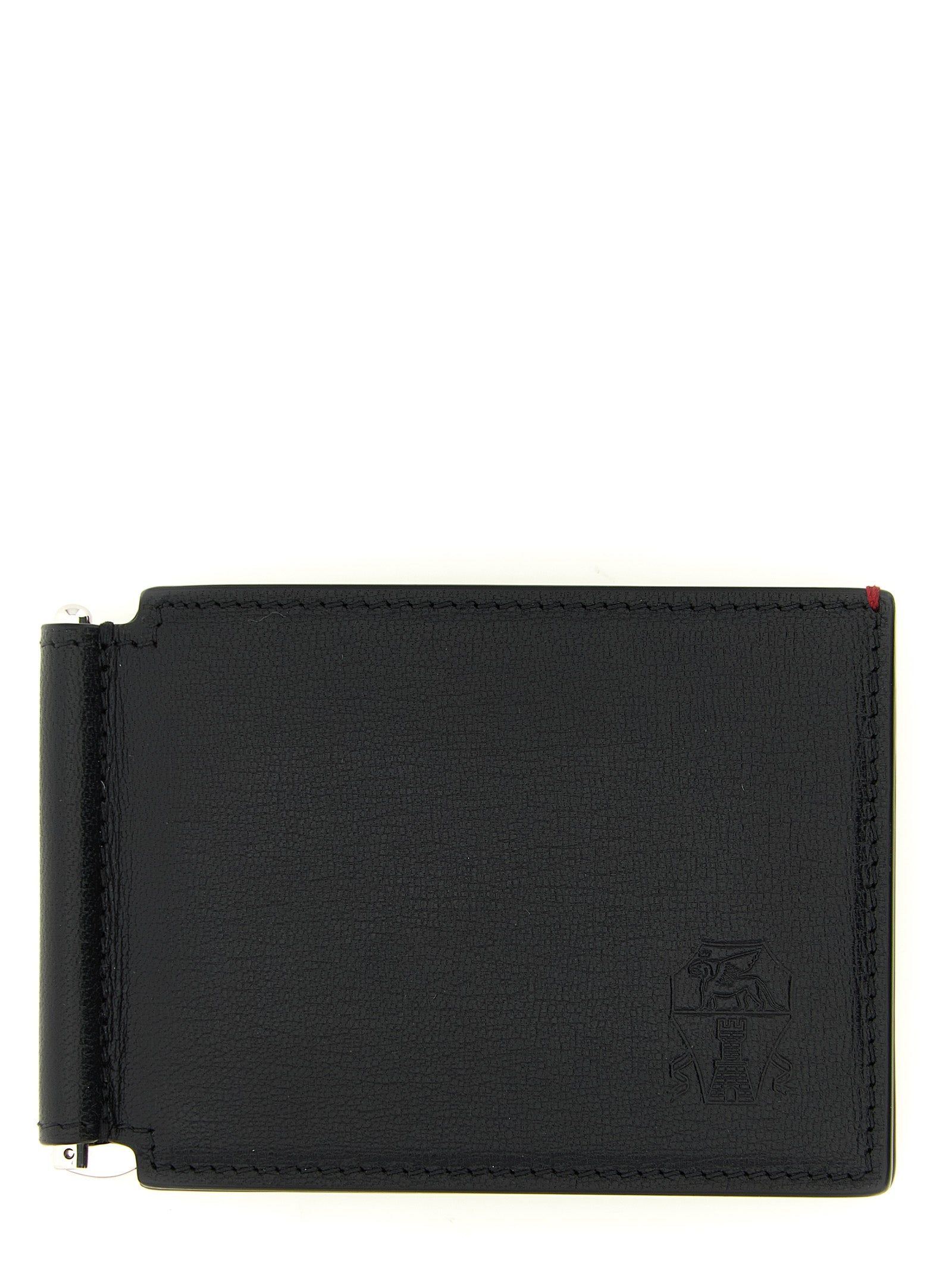 Brunello Cucinelli Goatskin Money Clip Wallet — Black