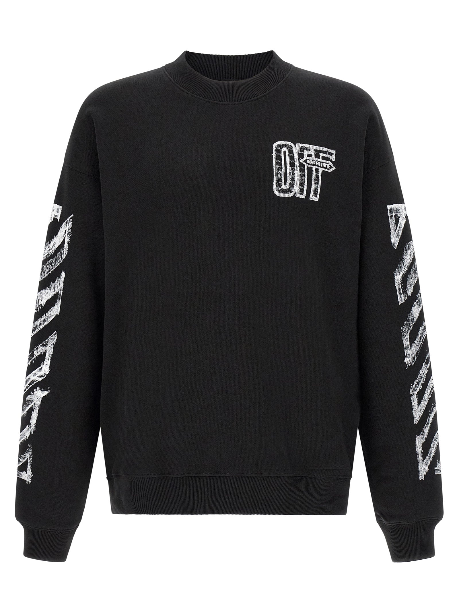 Sudadera de algodón con logo bordado Off-White — Negro