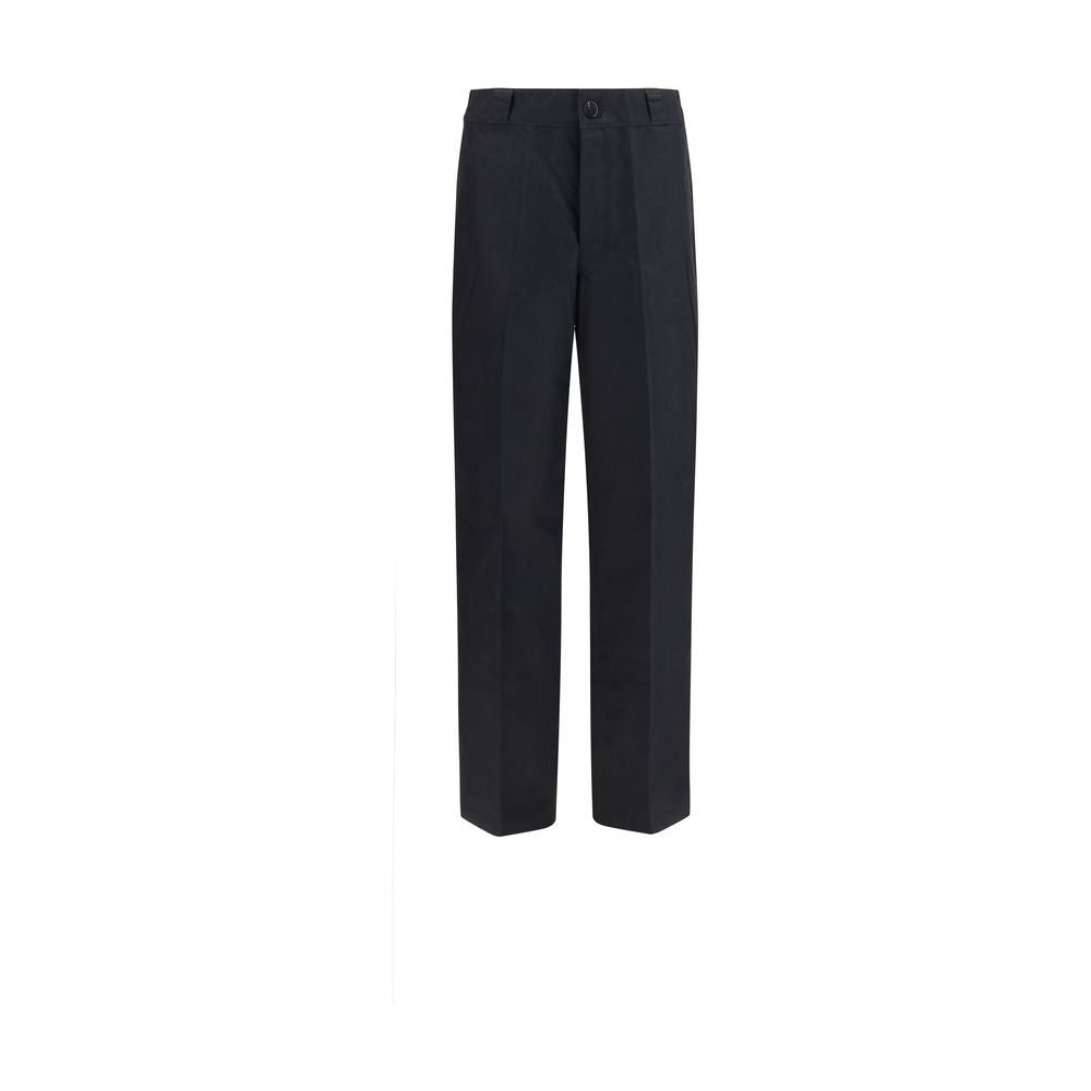 Prada Wide-Leg Technical Canvas Trousers — Black